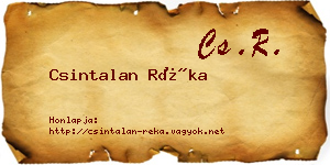 Csintalan Réka névjegykártya