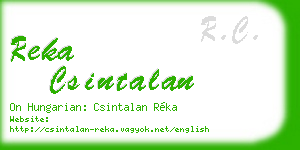 reka csintalan business card